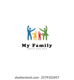 My Happy Family Logo. Vector Illustration