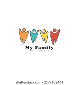 My Happy Family Logo. Vector Illustration