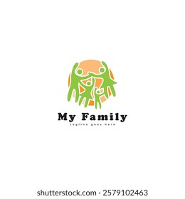 My Happy Family Logo. Vector Illustration