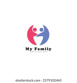 My Happy Family Logo. Vector Illustration