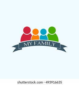 My Happy Family Logo. Vector Illustration 