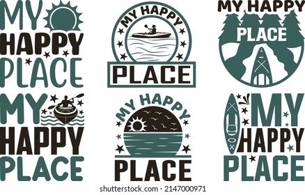 My Happy Place Printable Vector Illustration