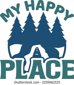 My Happy Place SVG Printable Vector Illustration
