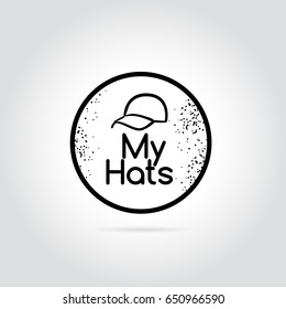 my hats shop modern logo illustration
