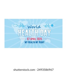 My health, my rights. World Health Day, celebrated on April 7 2025. World Health Day concept. Flat vector illustration.