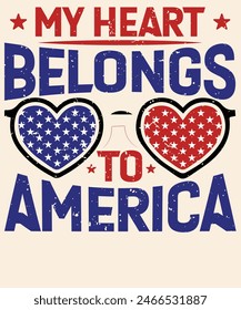 My heart belongs to America Graphic Design