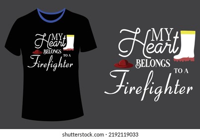 My heart belongs to a firefighter. This is an instant download cutting file compatible with many different cutting software like cricut Silhouette.