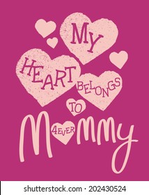 My Heart Belongs to Mommy Kids Tshirt Screen