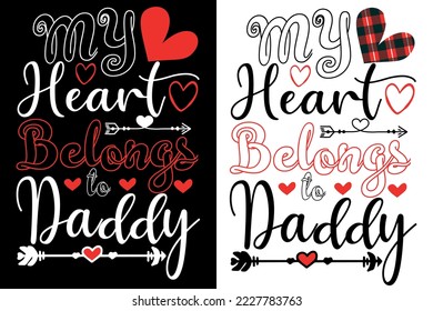 my heart belongs to quotes t shirts or valentine t shirt design