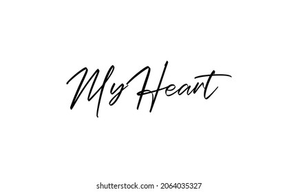 My heart In the creative lettering style