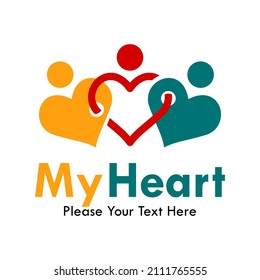My heart design logo template illustration