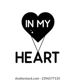 In my heart doodle vector outline Sticker. EPS 10 file