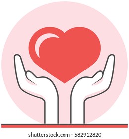 My Heart - Infographic Icon Elements from Valentine's Day Set. Flat Thin Line Icon Pictogram for Website and Mobile Application Graphics.