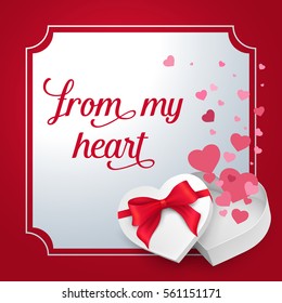 From my Heart Lettering and Box with Bow