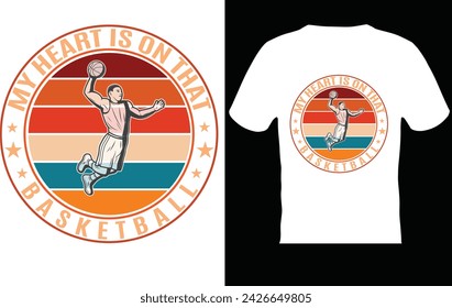 My heart is on that basketball t shirt design