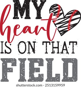 My Heart is on that Field, Softball Silhouette, Baseball Clip Art