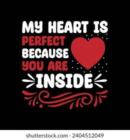MY HEART IS PERFECT illustrations with patches for t-shirts and other uses