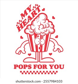 MY HEART POPS FOR YOU - Valentines Day T-shirt Design