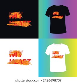 Mein Herz   Typografie T-Shirt Design. Wenn Sie ein Typografie T-Shirt Design suchen. Es ist also das beste Design für Sie.