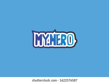 my hero slogan vector design template with blue style
