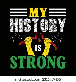 My History is Strong Shirt, Juneteenth Shirt, Black Women, Black History, BLM, Celebrate Juneteenth, Black Life, 1865 Free-ish, Juneteenth shirt Print Template