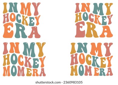 En mi era de hockey, en mi época de hockey mamá retro ondeaba con el diseño de camisetas SVG bundle