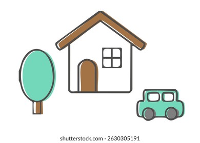 My home illustrations: Simple and cute hand-drawn style illustrations
