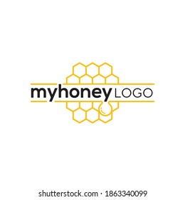 My honey logo emblem, bee , vintage