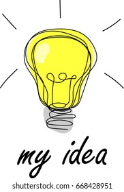 My Idea Logo, Lamp Idea Logo vector illustration 