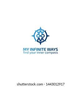 My infinite ways logo design template for compass