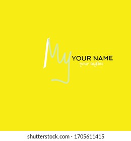  My Initial handwriting logo vector