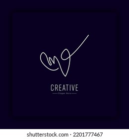 My initial handwritten vector for identity handwritten logo, signature with modern and abstract initials