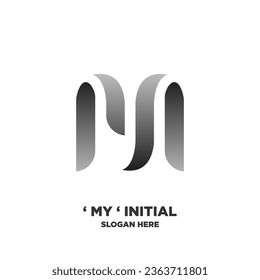 MY Initial Letter Logo isolated