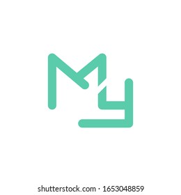 Design der Vektorillustration meines Anfangsbuchstaben Logo-Vorlage