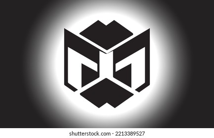 MY initial letters looping linked square monogram logo