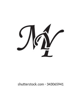 MY initial monogram logo