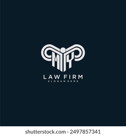 MEIN anfängliches Monogramm Logo Anwalt mit Säulendesign