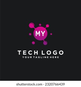 MY initials bubble logo template vector illustration stock image