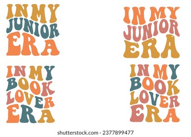 In My Junior Era, In My Book Lover Era retro wavy bundle T-shirt