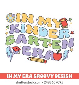 In my kindergarten era groovy retro, teacher school kindergarten groovy retro designs