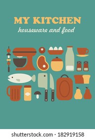 my kitchen card design. vector illustration