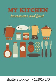 my kitchen card design. vector illustration