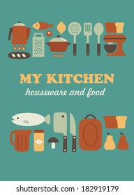 my kitchen card design. vector illustration