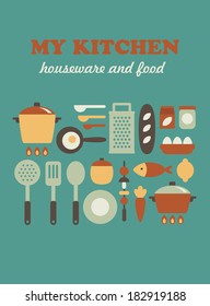 my kitchen card design. vector illustration