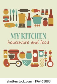 my kitchen card design. vector illustration