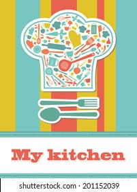 My Kitchen Card Design Vector Illustration Stock Vector (Royalty Free ...