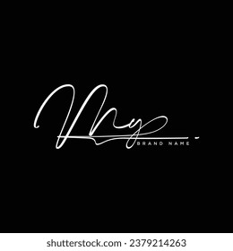 MY letter beauty handwriting vector logo.