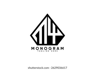 MY letter creative monogram vector logo design.