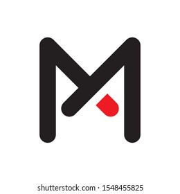 MY letter logo design vector