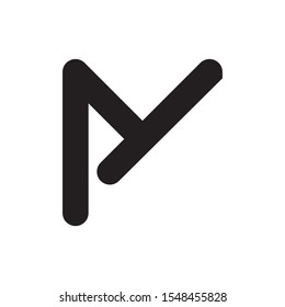 MY letter logo design vector
